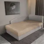 Baxi saroktámlás heverő szamárszüre és világos fahéj, 200x100 cm egyszemélyes ágy