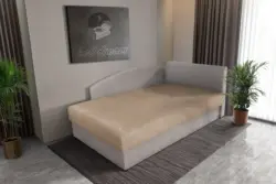 Baxi saroktámlás heverő szamárszüre és világos fahéj, 200x100 cm egyszemélyes ágy