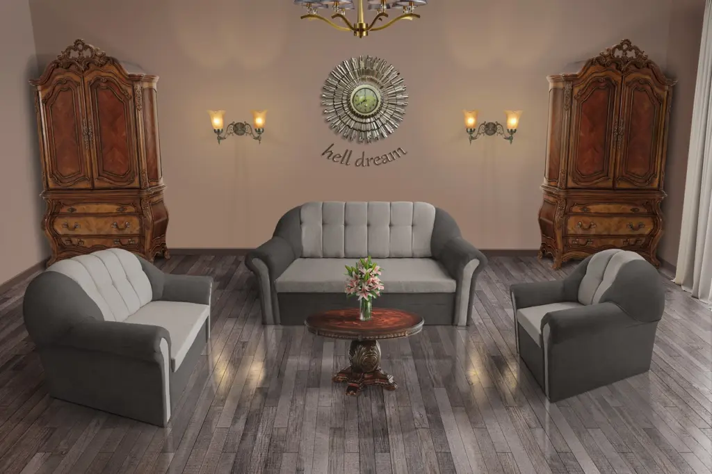 Alíz 3-2-1 ülőgarnitúra kvarcszürke és szamárszürke