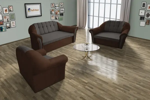 Alíz 3-2-1 ülőgarnitúra sötét mahagóni és kvarcszürke élénk színekben - image 2