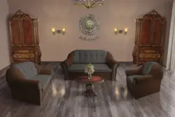 Alíz 3-2-1 ülőgarnitúra sötét mahagóni és kvarcszürke