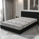 Elefántos franciaágy fekete és elefánt mintás szövet