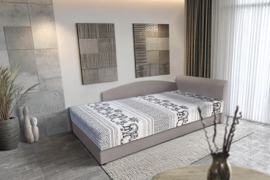 Simple Bed szamárszürke és elefántos 200x100 cm egyszemélyes ágy