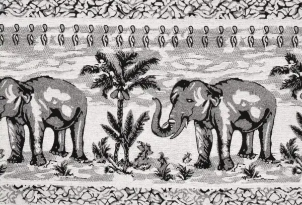 Elefántos franciaágy fekete és elefánt mintás szövet hatékony 4 méretben - image 3