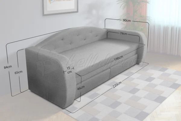 Hell dream gabcsó pink ágyazható kanapé swarovski kövekkel - image 2