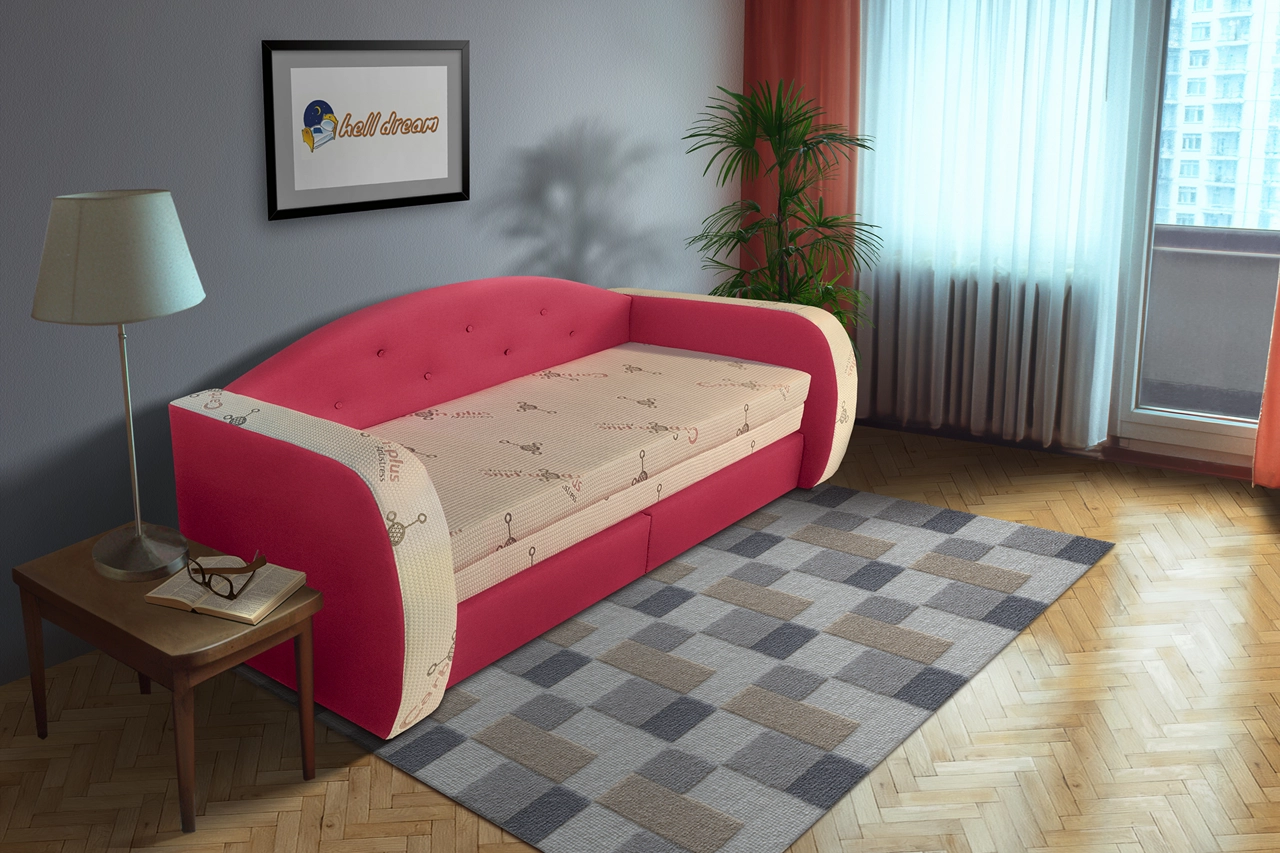 Gabcsó ágyazható kanapé pink színben