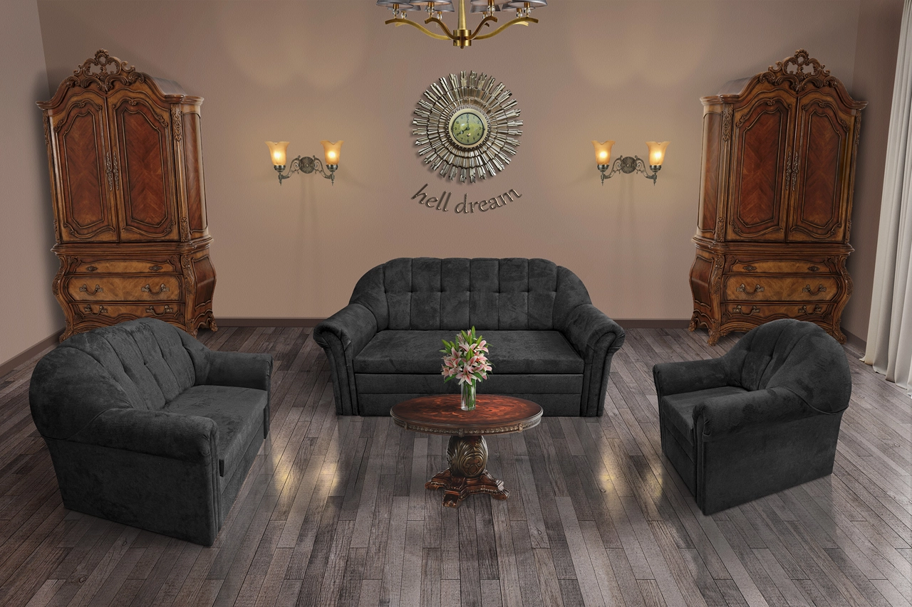 Alíz 3-2-1 ülőgarnitúra bivalyfekete színű