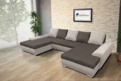 Wixy U Form serlegszürke és mély földszürke ágyazható ülőgarnitúra