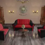 Alíz 3-2-1 ülőgarnitúra bámulatos fekete és japán karminvörös színekben