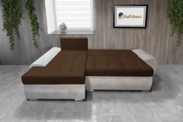 Wixy gold ágyazható ülőgarnitúra ónszürke és sötét mahagóni