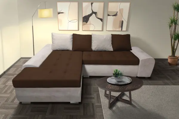 Wixy gold ágyazható ülőgarnitúra ónszürke és sötét mahagóni