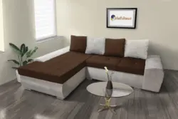 Wixy Gold ágyazható ülőgarnitúra ónszürke és sötét mahagóni