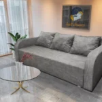 Dalmata kanapé ágyazható ágyneműtartós világosszürke zsákszövet