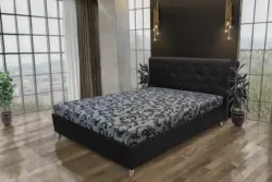 Gyémánt franciaágy fekete és fabia mintás szövet lenyűgöző swarovski kövekkel