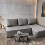 Lívia sarokkanapé elragadó világos szürke zsákszövettel