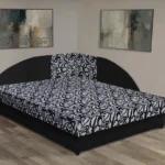 Tosca saroktámlás franciaágy fekete és mintás szövettel