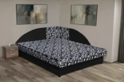 Tosca saroktámlás franciaágy fekete és mintás szövettel