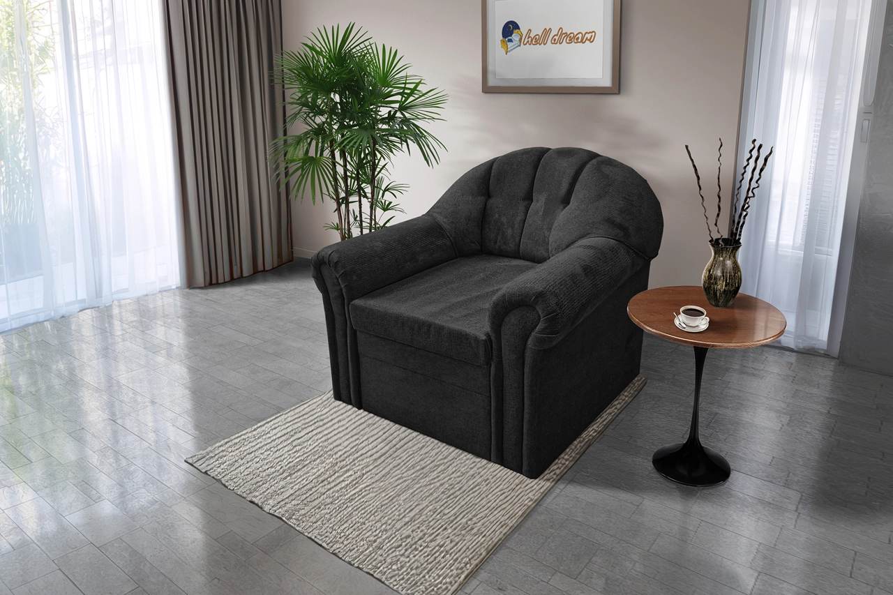 Alíz 1-es fotel bivalyfekete színű vízlepergető