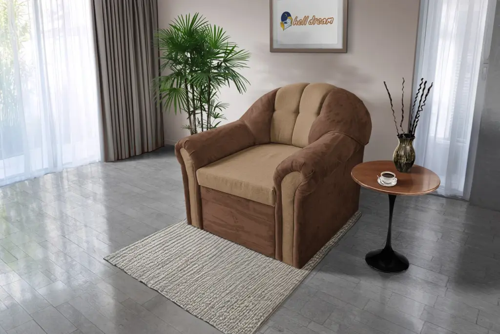 Alíz 1-es fotel cappuccino és csoki barna