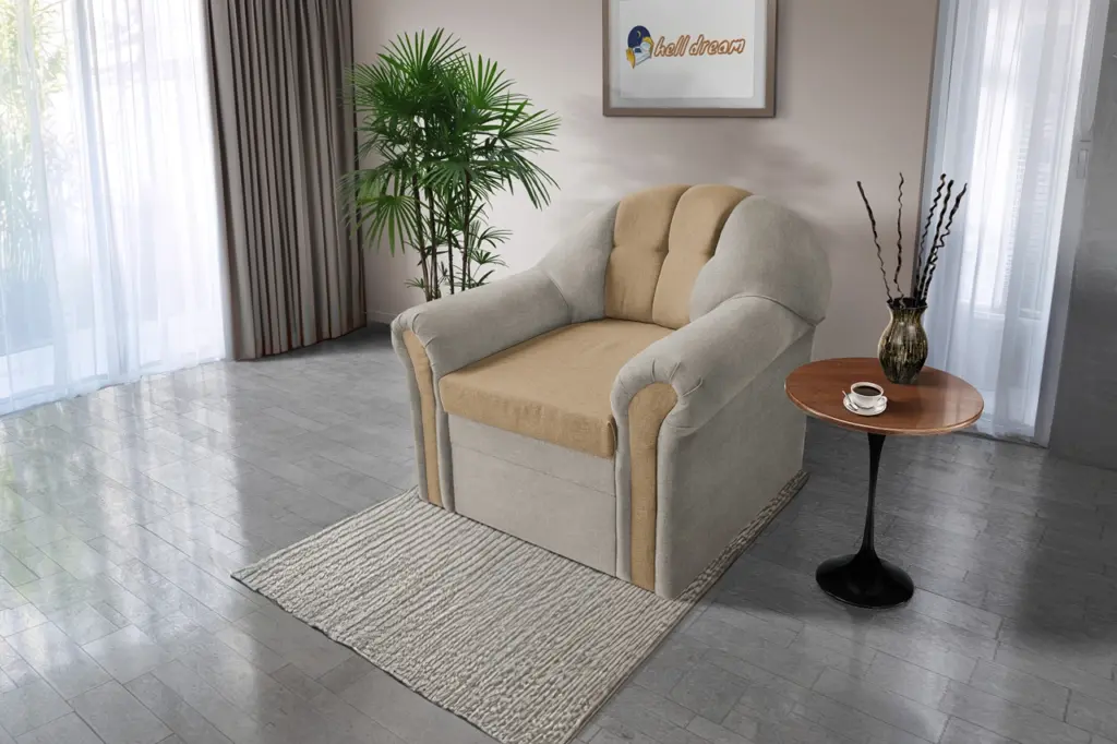 Alíz 1-es fotel ezüst serlegszürke és világos fahéj