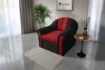 Alíz 1-es fotel fekete és japán karminvörös
