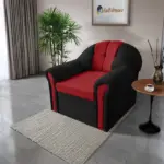 Alíz 1-es fotel fekete és japán karminvörös