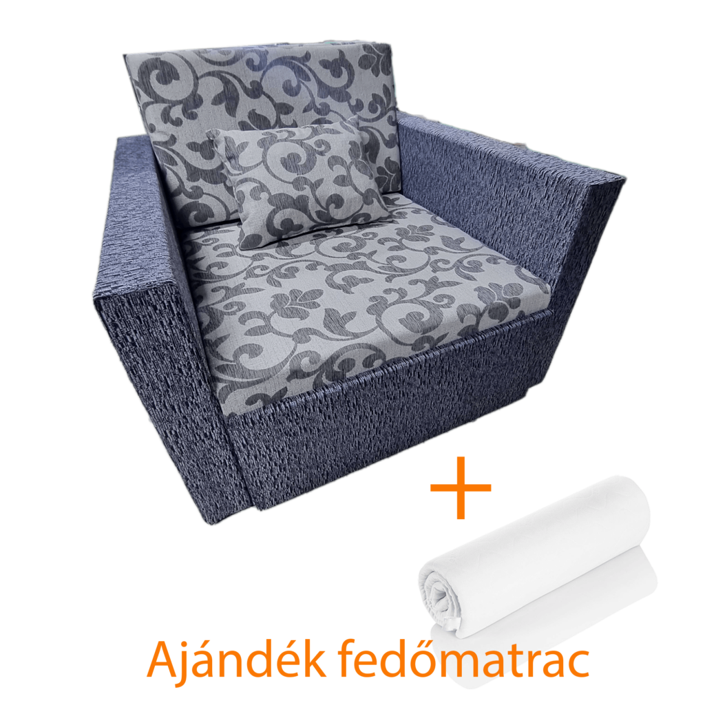 verna fotelágy fekete ajándék fedőmatraccal