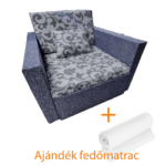 verna fotelágy fekete ajándék fedőmatraccal