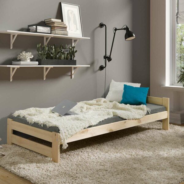 Eco-fenyő-ágykeret-80x200cm-berendezve Eco-fenyő-ágykeret-80x200cm