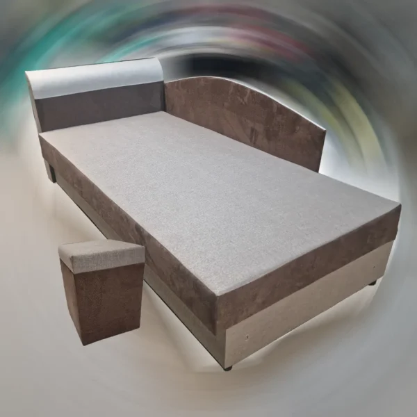 200x90 cm egyszemélyes ágy, elragadó cappuccino színben, ajándék puffal