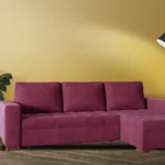 Fáraó sarokkanapé bíbor bársonyszövet