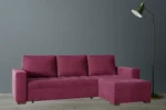 Fáraó sarokkanapé bíbor bársonyszövet
