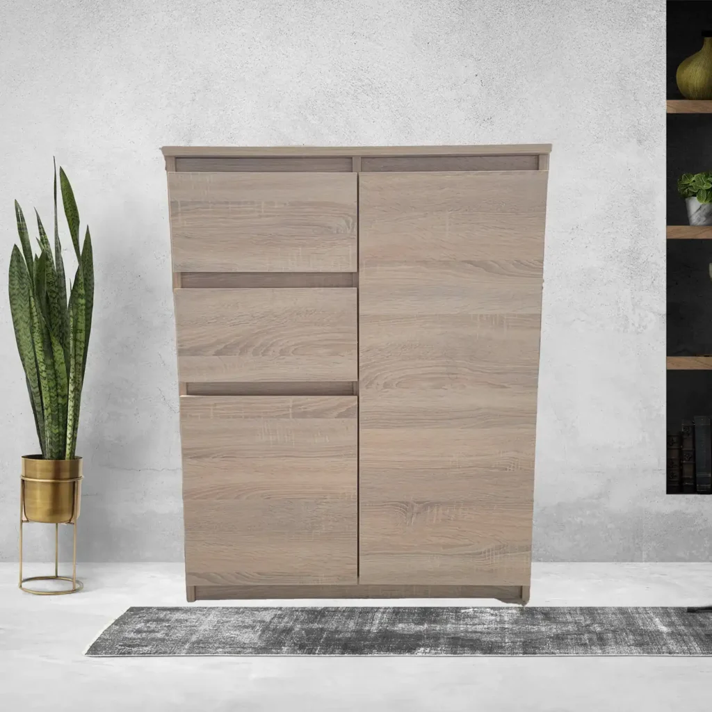 ERIKA sonoma tölgy komód 2 fiókos 2 ajtós izgalmas sonoma és lancelot tölgy színekben