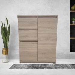 ERIKA sonoma tölgy komód 2 fiókos 2 ajtós izgalmas sonoma és lancelot tölgy színekben