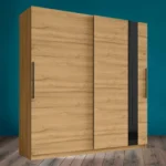 Grandson tölgy tolóajtós gardróbszekrény - 200 cm, akasztóval és hatékony polcokkal