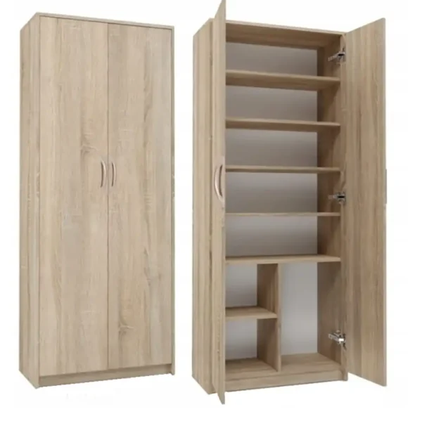 Sonoma tölgy 2 ajtós gardróbszekrény befogadó polcokkal