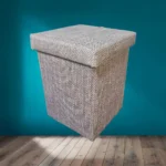 Basic tárolós puff világosbarna zsákszövet