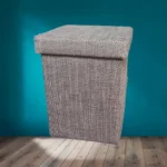Basic tárolós puff világosbarna zsákszövet