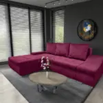 Róma sarokkanapé fekete meggy bársonyszövet