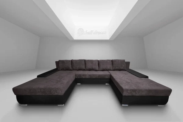 Wixy giga u form 3 ágyneműtartós sarokkanapél fekete és taupe szürke színben