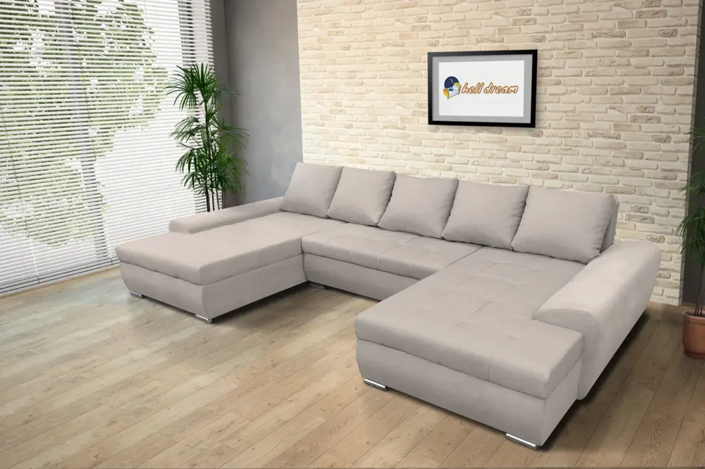 Wixy U Form ezüst serlegszürke ágyazható ülőgarnitúra