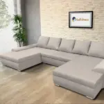 Wixy U Form ezüst serlegszürke ágyazható ülőgarnitúra