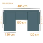 u form méretek 225x405x225