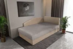 Baxi egyszemélyes ágy saroktámlás heverő világos fahéjés és szamárszüre