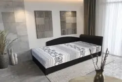 Simple Bed fekete és elefántos 200x90 cm egyszemélyes ágy