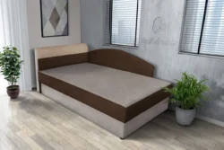 Simple Bed szamárszürke és sötét mahagóni színű izgalmas 200x90 cm egyszemélyes ágy