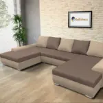 Wixy U Form világos fahéj és pasztell taupe ágyazható ülőgarnitúra