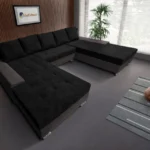 Wixy giga u sarokkanapé kvarcszürke és sejtelmes fekete színben