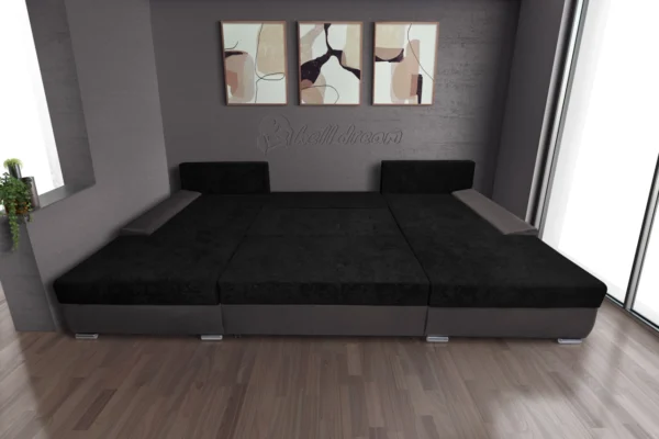 Wixy giga u sarokkanapé kvarcszürke és sejtelmes fekete színben 3 Wixy giga u sarokkanapé kvarcszürke és sejtelmes fekete színben