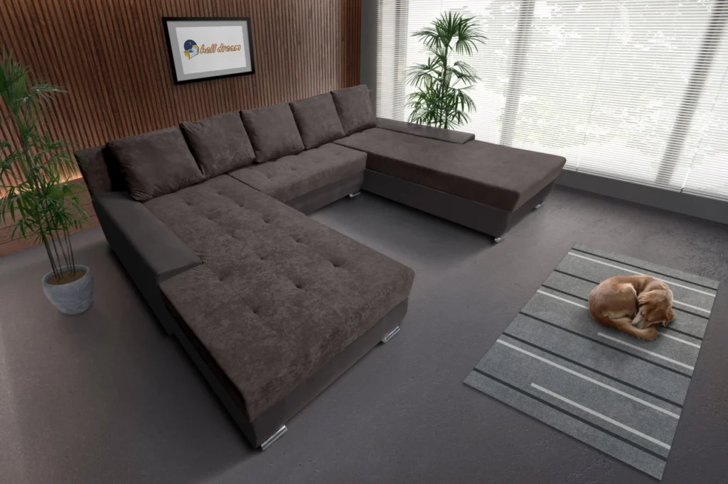 Wixy Giga U sarokkanapé kvarcszürke és taupe szürke színben